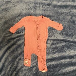 Waffle zipper footie Caden Lane color mauve